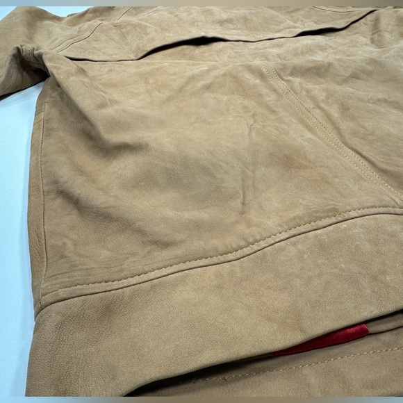 Surface to Air Seasaw Biker Jacket Tan Nubuck Leather Motorcycle Neck Straps M - Picture 11 of 16